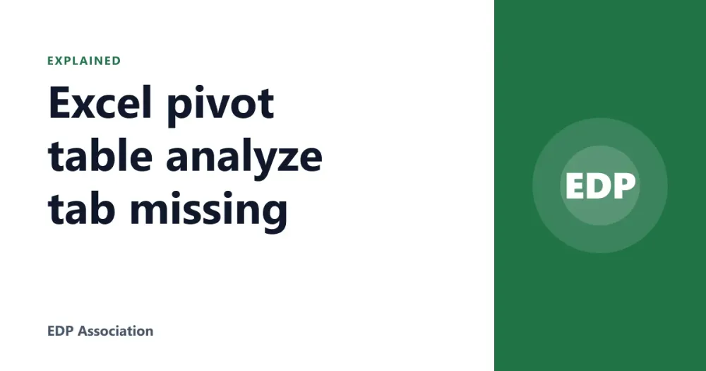 Excel pivot table analyze tab missing