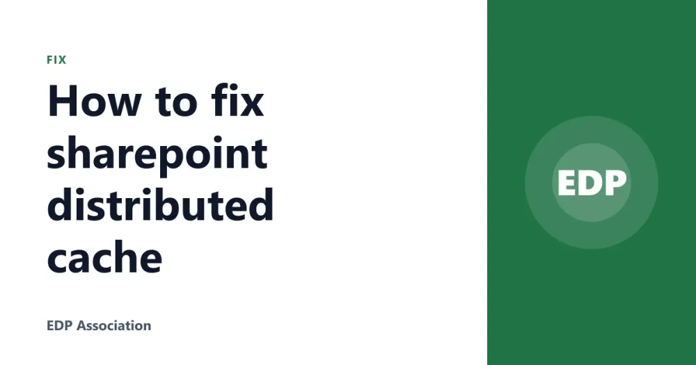 How to fix sharepoint distributed cache