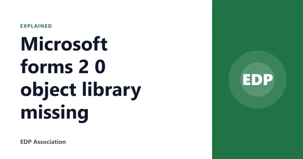 Microsoft forms 2 0 object library missing