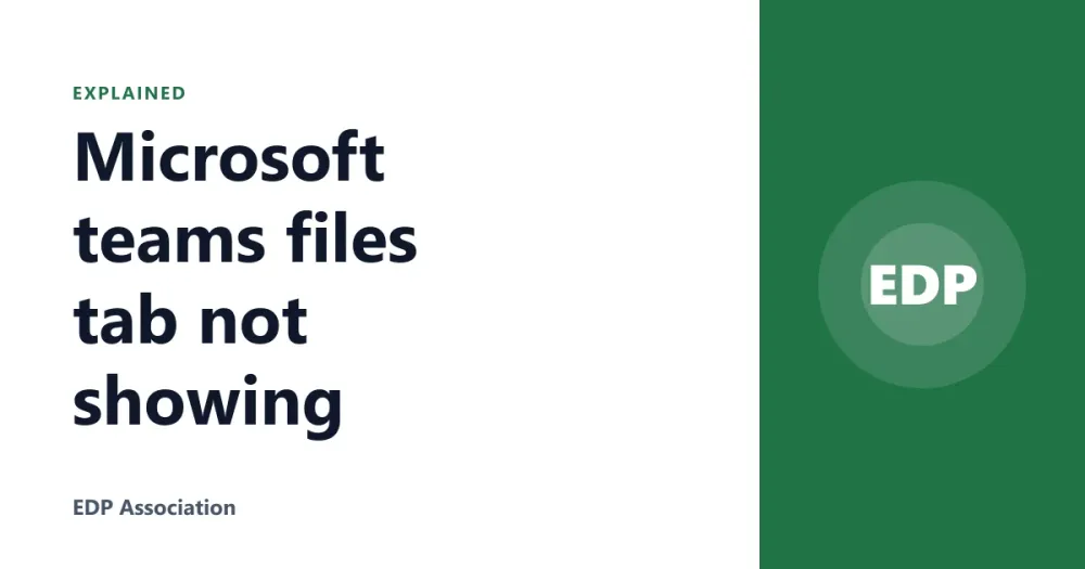 Microsoft teams files tab not showing