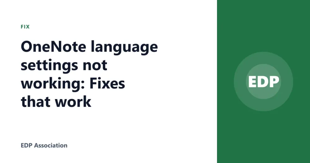 OneNote language settings not working: Fixes that work