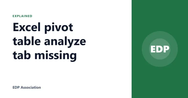 Excel pivot table analyze tab missing