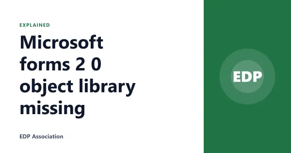 Microsoft forms 2 0 object library missing