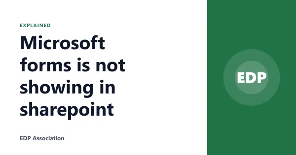 Microsoft forms is not showing in sharepoint