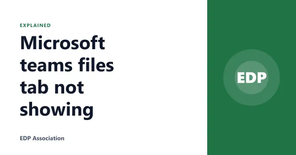 Microsoft teams files tab not showing